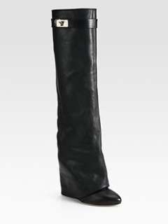 Calf Hair and Leather Trim Platform Ankle Boots