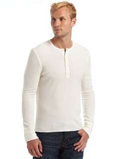  RED LABEL   Thermal Henley Top/White