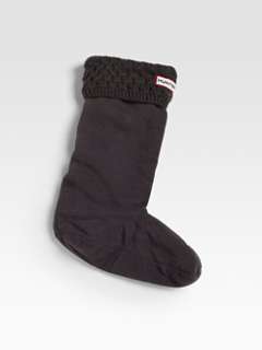 Hunter   Basket Weave Knit Cuff Welly Socks
