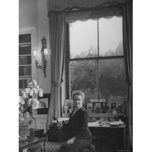  Lady Nancy Astor Sitting at Her Desk at Cliveden, Estate 