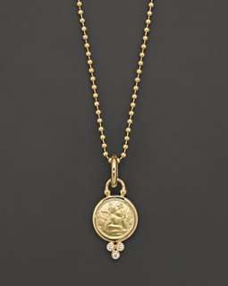   St. Clair 18 Kt. Gold Angel Pendant with Diamonds and Ball Chain