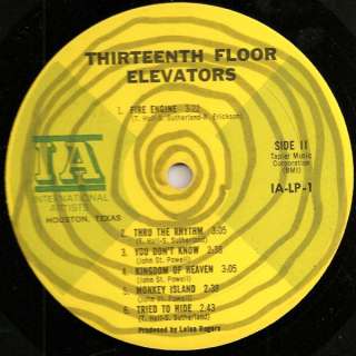 13th FLOOR ELEVATORS Thirteenth Floor Elevators 1ST Press MONO LP 