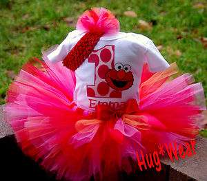 Custom Birthday Elmo Tutu 6m 12m 18m 2 6x All ages  