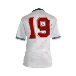 Paul Gascoigne Signed England 1990 World Cup Shirt   Mens Soccer 