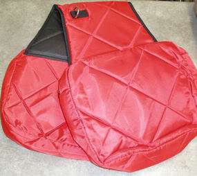 Quilted Insulated Red Cantle Bag Saddle Trail Riding  