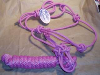 Horse Size Rope Halter premade w/6 lead size Large Pnk  