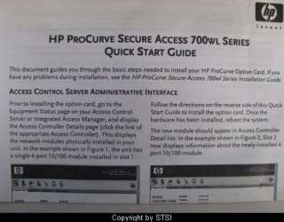 HP Procurve Secure Access Card for 700wl J8156A ~STSI 808736608145 