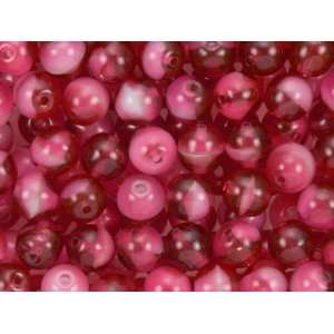  Druk Bead 6mm Fuchsia Porphyry (50pc Pack) Arts, Crafts 