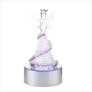 FIRE AND ICE ANGEL FIGURINE Art Glass Lighted Sculpture NEW  