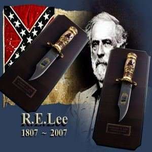  Robert E Lee Confederate Bowie Knife 10 w/Plaque 