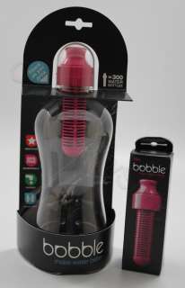 Bobble Water Bottle & 2 Filters 18.5oz BPA Free MAGENTA Filtered Water 