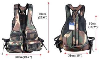 Fishing Vest + Backpack, Military style Multi purpose Bag fly fishing 