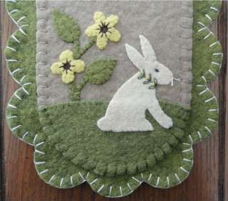   Bunny Rabbit Penny Rug~Table Runner~Easter~Folk Art Candle Mat  