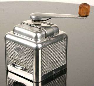 Very rare french art deco machine age designed coffee grinder. A 