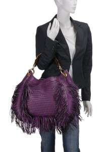 BNWT Womens Purple Fringe Synthetic Leather Handbag  