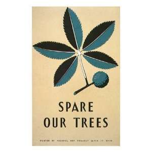   Trees, WPA, c.1938 Giclee Poster Print by Stanley Thomas Clough, 12x16