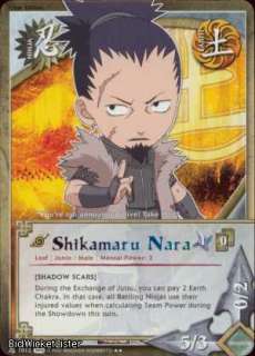 3X N 1012 PARALLEL FOIL Shikaku Nara Rare Naruto Card  