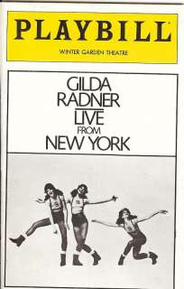VINTAGE PLAYBILLGILDA RADNER LIVE FROM NEW YORK, 1979  