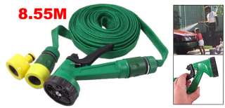 55M Green Garden Water Pistol Sprayer Nozzle w Nylon Hose Strap 