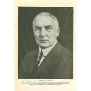  1920 Print President Warren G Harding 