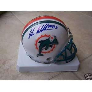 Wes Welker Miami Dolphins Signed Mini Helmet W/coa