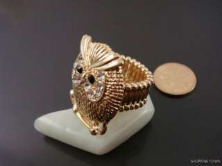 New Amazing Gold color Cute Owl Stretch Ring  