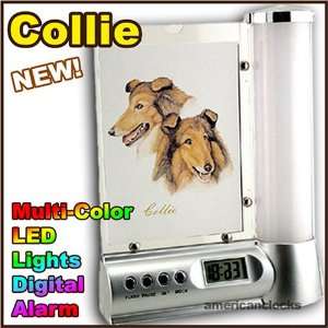   Collie Photo Frame Digital DOG Alarm Clock Light