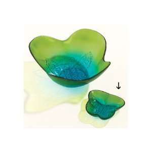   Turquoise and Green Glass Appetizer Dish by AdV