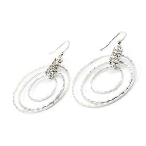  Earrings Disco silver plated white. Jewelry