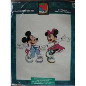   Mickey & Minnie Mouse Counted Cross Stitch Kit Arts, Crafts & Sewing