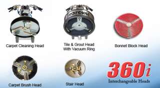 The Rotovac 360i comes standard with a carpet cleaning head. Rotovac 