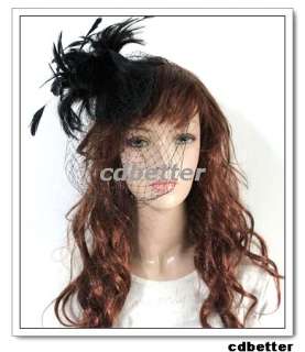   Veil Feather Millinery Fascinators Hair Clips Hats Headdress  