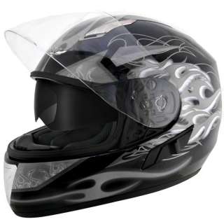 Advanced Dual Visor Flamma Grey Motorcycle Helmet L  
