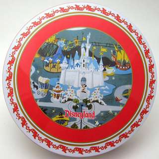 Disney Disneyland Christmas Holiday Tin Plate Set x2  