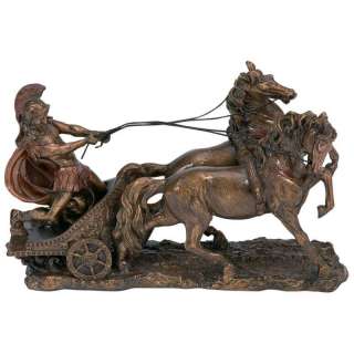 Roman warrior on chariot with 2 horses   Gift Boxed  
