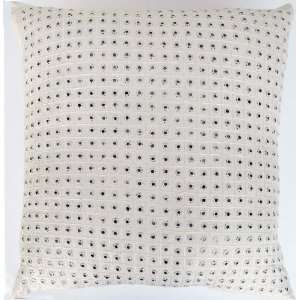   Embroidery Cotton Euro Pillow Cover Ivory 26 