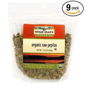 Wild Oats Organic Raw Pepitas, 9.25 Ounce Bags (Pack of 9)  
