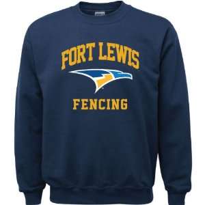   Lewis College Skyhawks Navy Youth Fencing Arch Crewneck Sweatshirt