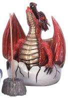 RED DRAGON EGG INCENSE HOLDER wicca stick cone  
