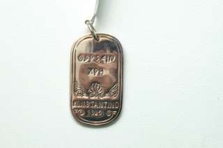   NWT Mens Silver Dog Tag Enhancer with Fleur de lis $285  