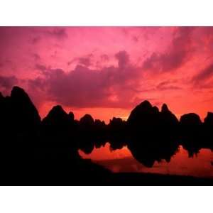  Sunset on Limestone Mountains in Guilin, China 