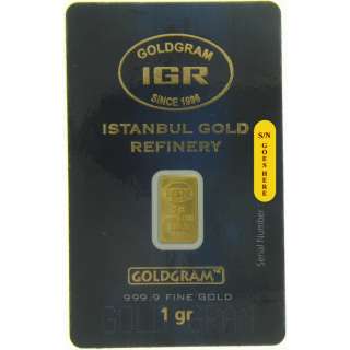   Gram Istanbul Gold Refinery 24 Karat 9999 Fine Gold Bar Bullion Sealed