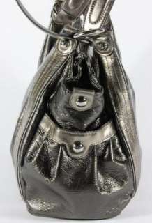 Kathy Van Zeeland Gray Silver Charcoal Metallic Shoulder Handbag Purse 