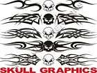 SKULL Windshield Decal Sticker Graphics Tribal Flame