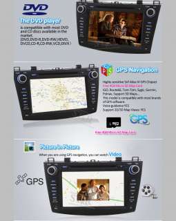 LCD Car GPS Navigation DVD Player Radio Stereo Unit for Mazda3 2010 