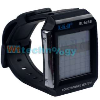   this multifunction touch panel watch features calendar displaying city