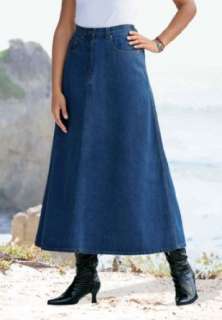  Roamans Plus Size Perfect Denim A line Skirt Clothing