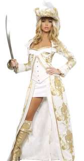   Womens Deluxe Gold Pirate Queen Halloween Costume 843952011577  