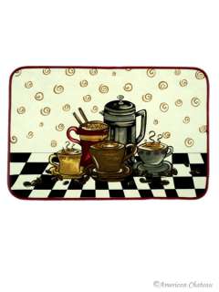 Checkered Coffee Decor Kitchen Mat Rug Carpet  