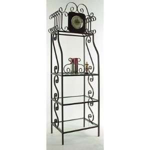    Grace 78 H Clock Etagere with Glass Shelves